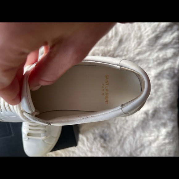 SAINT LAURENT ANDY LOW TOP SNEAKERS IN MOON PLUS. Size 38. - Picture 9 of 12